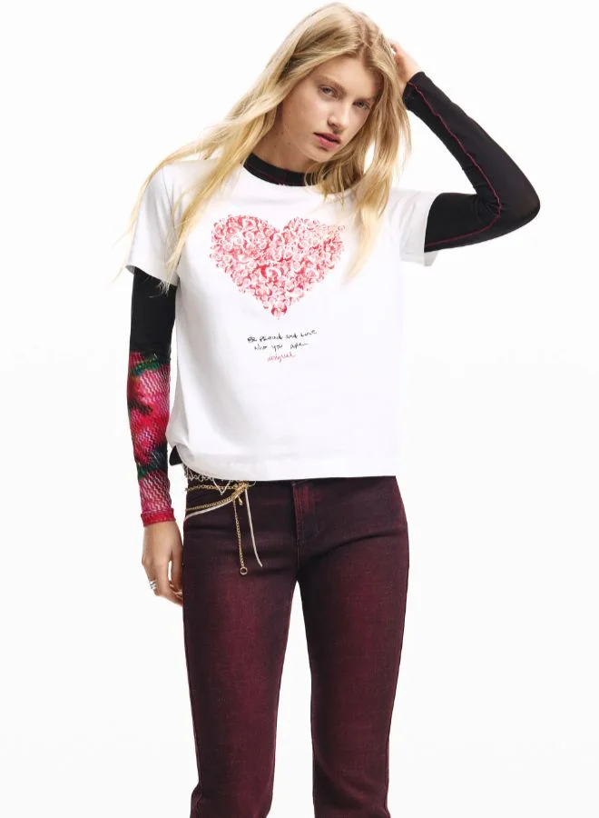 ديسيجوال قميص قلب بأكمام قصيرة